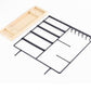 Jewelry Organizer – 5 Tier Earring Holder with 90 Holes & 2 Metal Bars | Wooden Base Display Stand