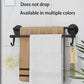 MHome 50cm Bathroom Towel Rack – Nail-Free Double Pole Storage Rack with Hooks & Slipper Bracket