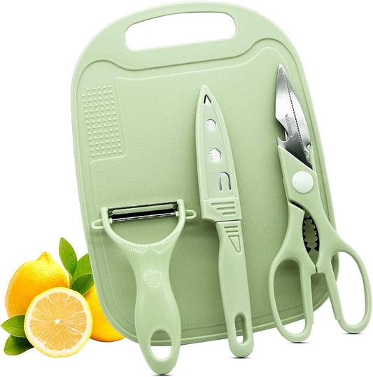 Magicorange Travel Cutting Board Set With Knife, Peeler, Scissors