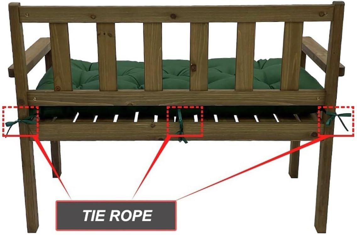 MHome Tufted Seat Cushion with Ties – Soft Chair/Bench Pad (Multiple Colours)