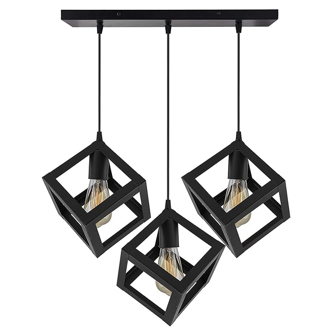 Hello Today 3 Square Shape Metal Pendant Light