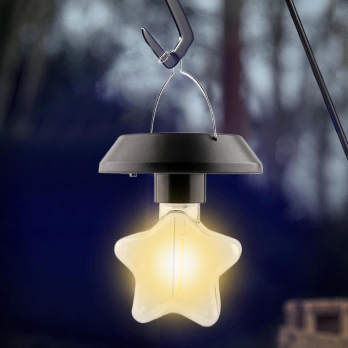 MHome Outdoor Solar Star Lantern, Warm Light LED Garden Light
