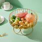 MHOME Metal Fruit Bowl Wrought Iron Basket Modern Kitchen Storage