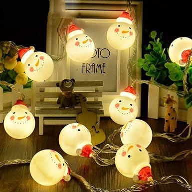 Christmas String Lights, Waterproof Snowman Fairy Lights