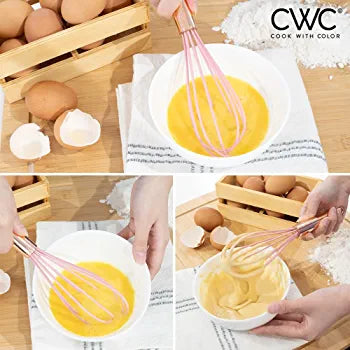 Silicone Whisk  With Gold Handle