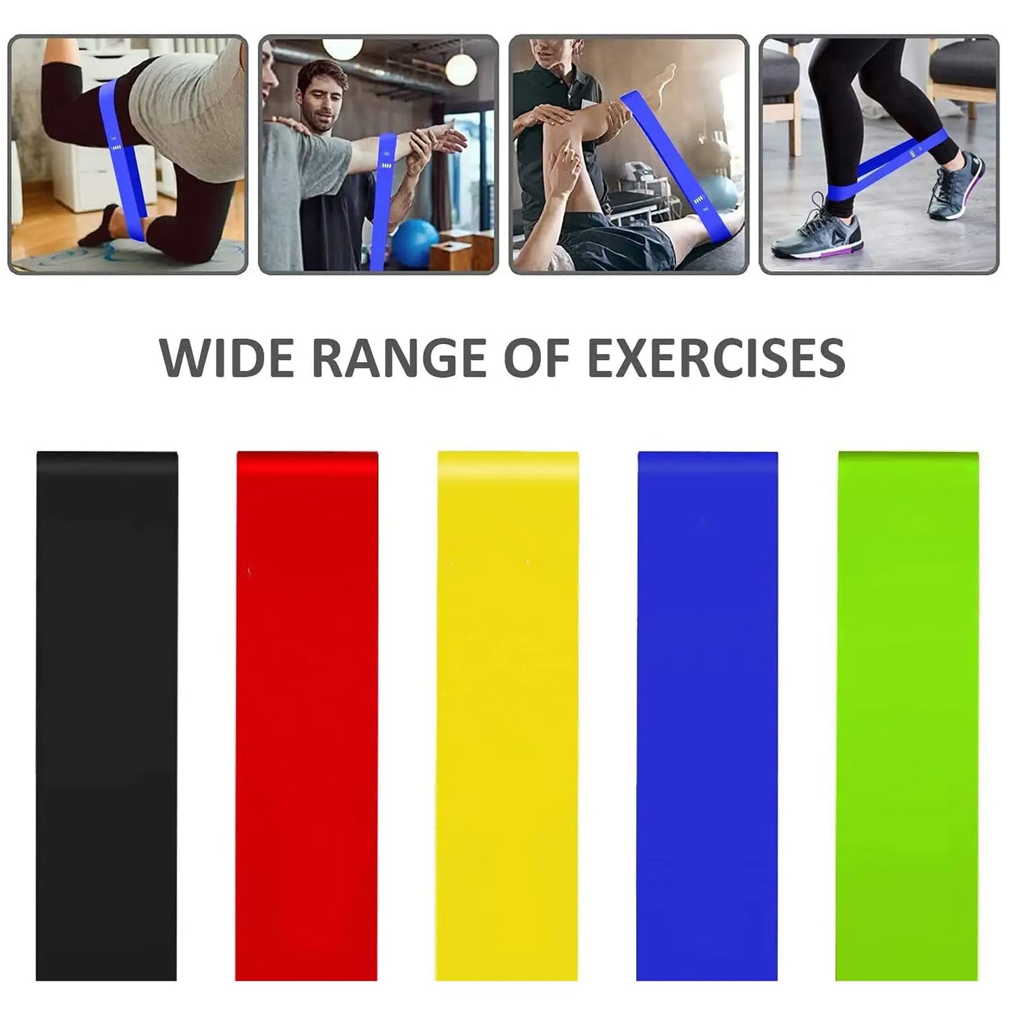 Pro-Sportz Resistance Loop Exercise Bands Set – 5 Levels for Home Fitness, Core, Rehab, Strength Training