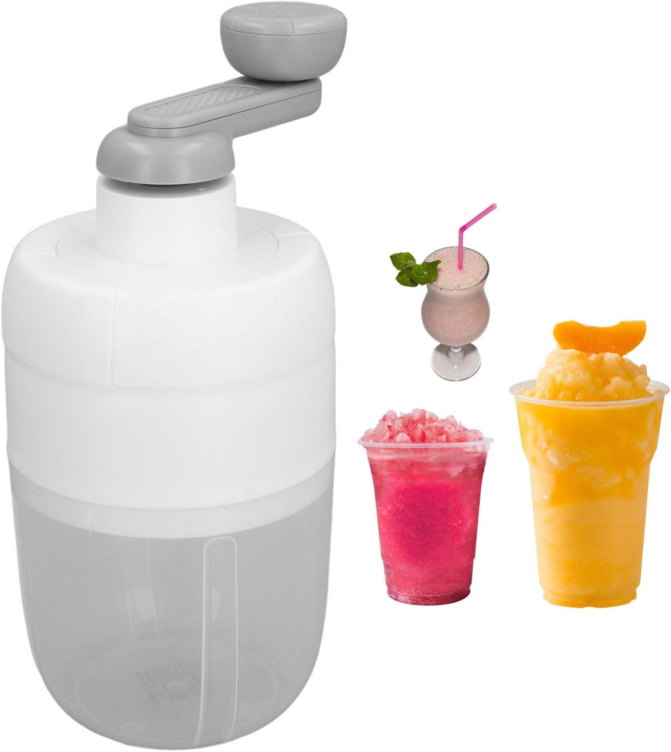 MHome 1L Hand Cranked Ice Crusher Manual Snow Cone Maker For Home & Outdoor
