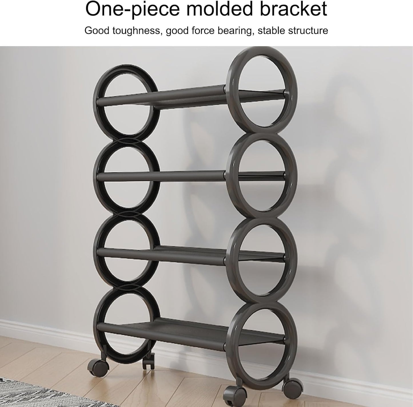 Mhome 4-Layer Shoe Rack with Circular Frame