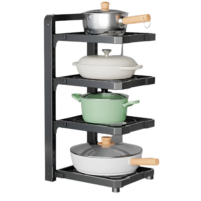 Adjustable Pot Organizer Rack 4 Layer
