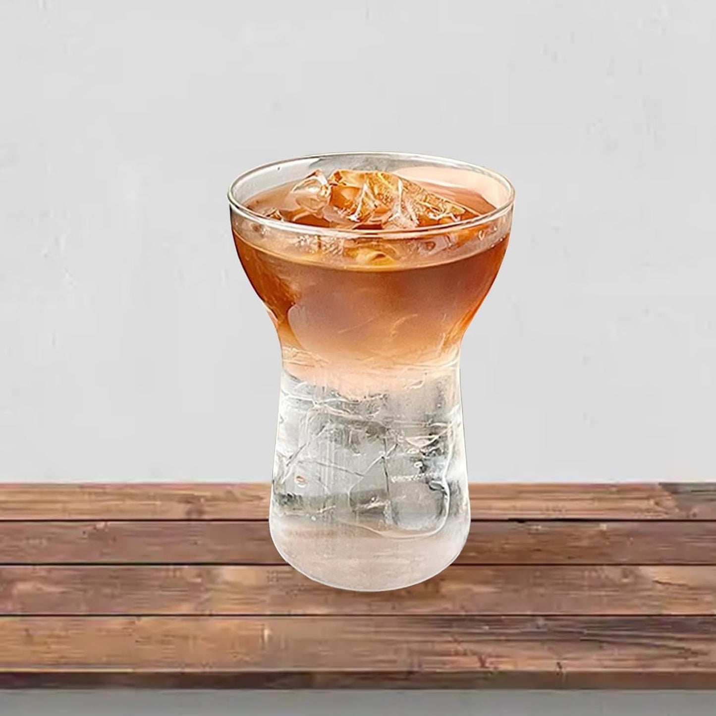 MHome Set of 2 Iced Coffee Glasses – 400ml Clear Drinking Glasses