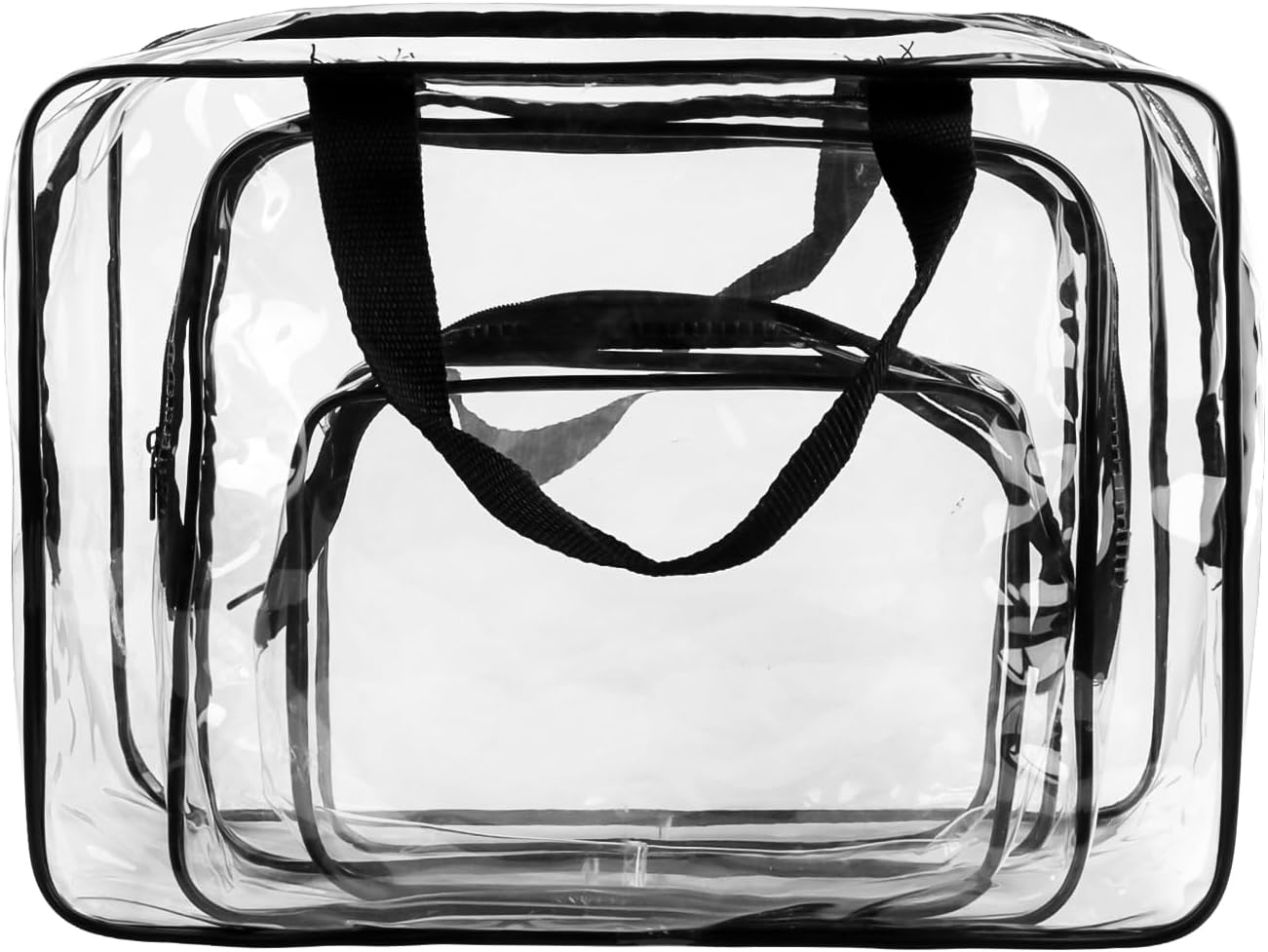 Pack of 3 Transparent Travel Toiletry Bags – 1 Litre PVC Clear Cosmetic Bags for Liquids, Hand Luggage & Airport Security – Waterproof & Zippered