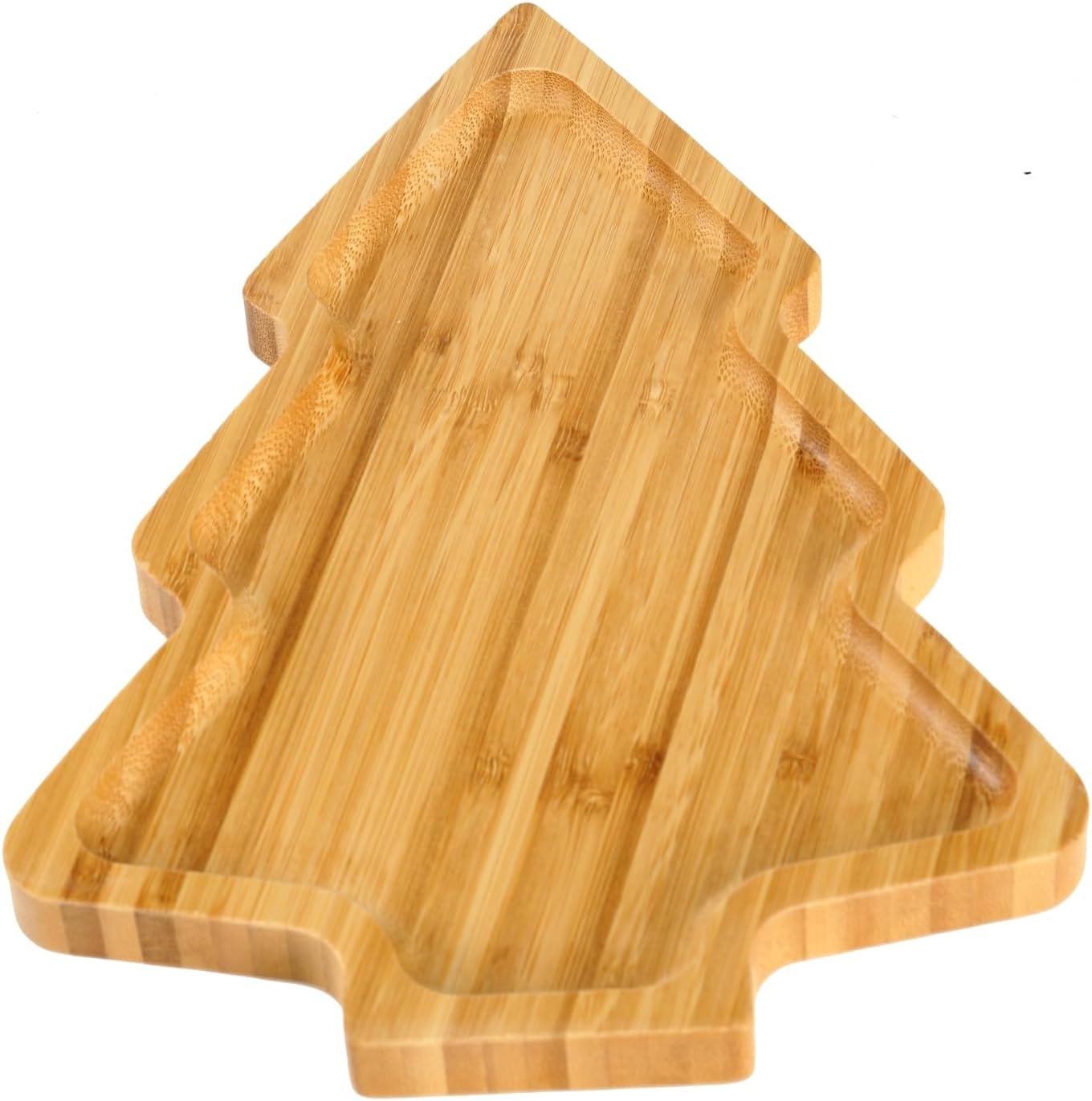 MHome Bamboo Christmas Tree Wooden Serving Platter