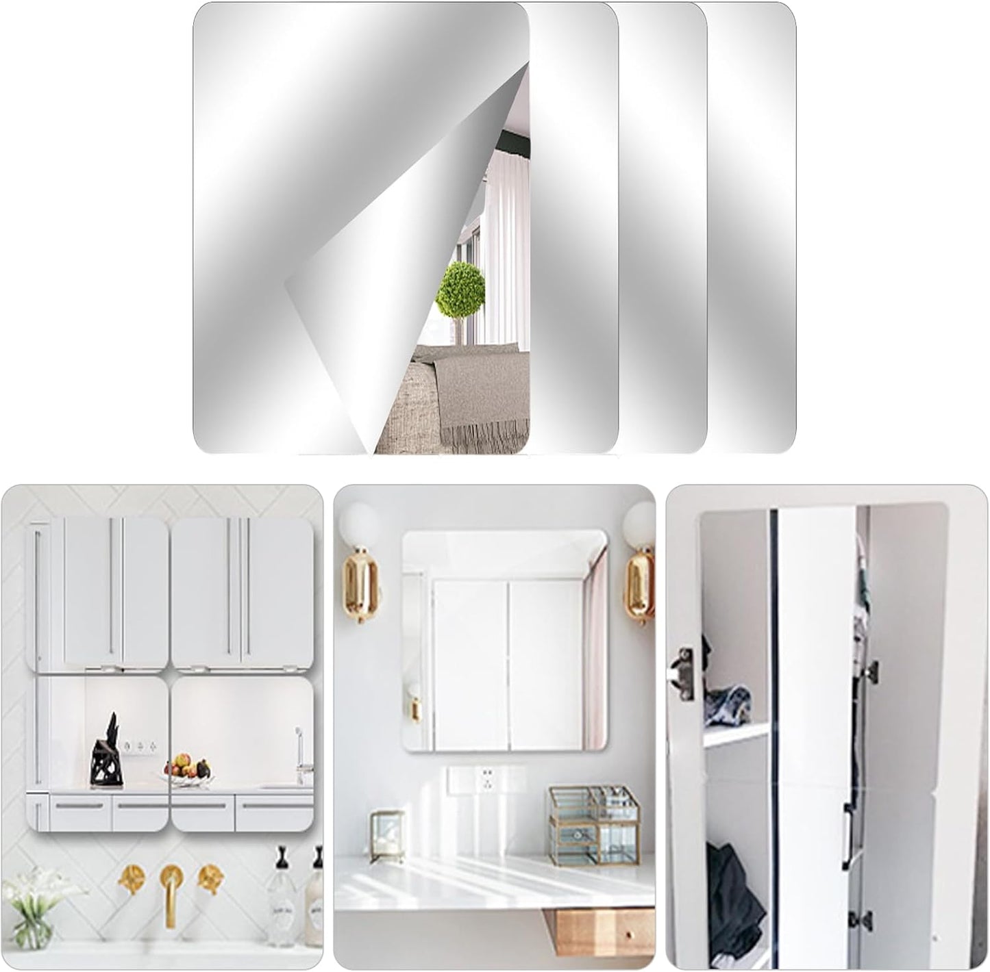 60x40cm Acrylic Mirror – Flexible, Frameless & High-Clear Mirror Sheet, 2mm Thick