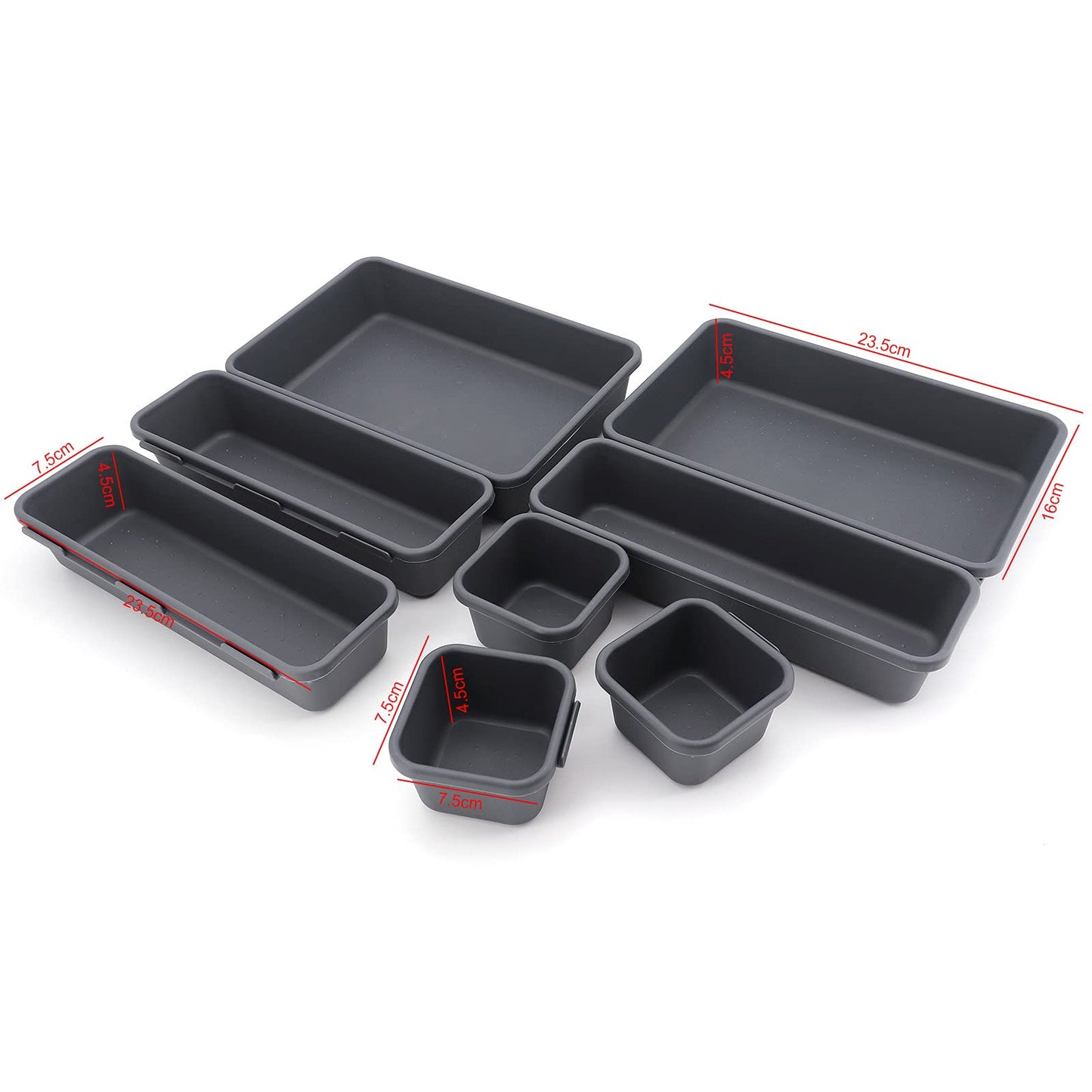 Mhome Interlocking Desk Drawer Organizer Set of 8 – Customizable Storage