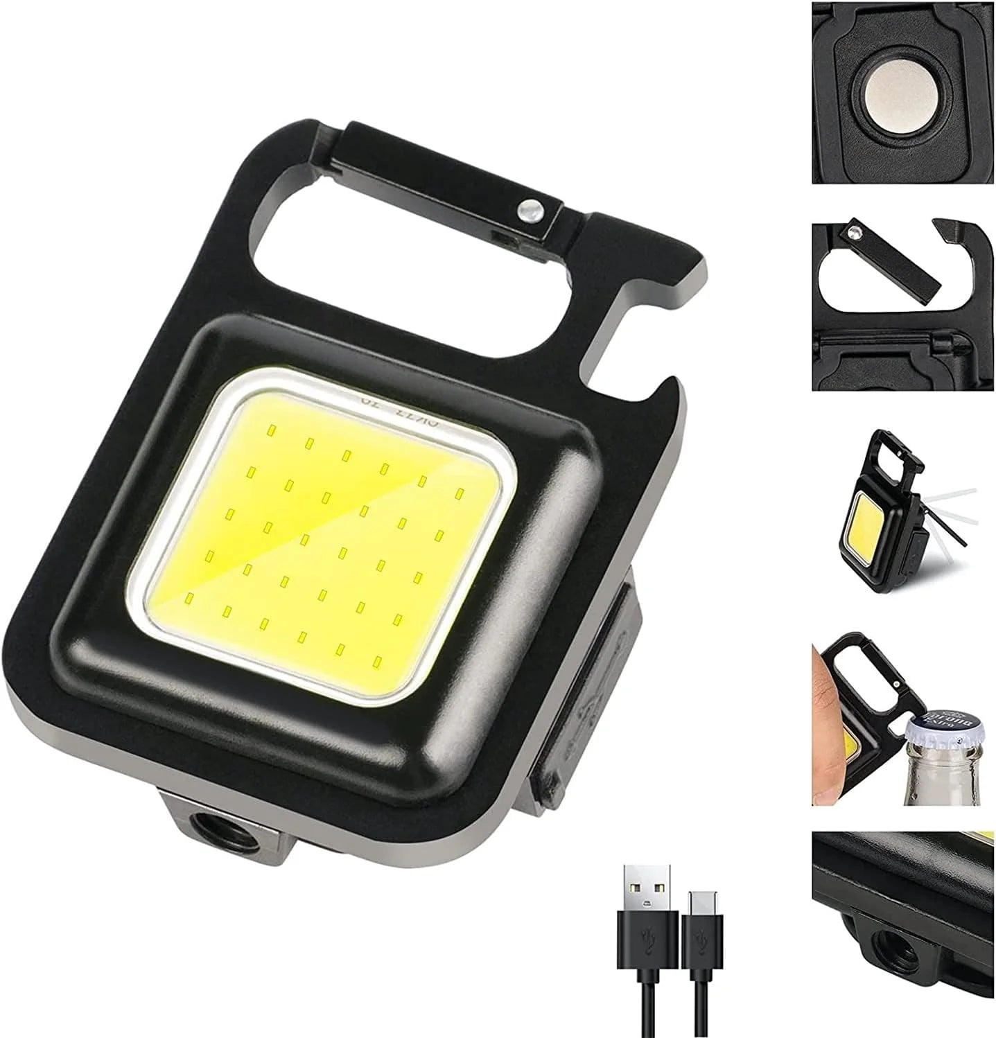 MTech Keychain Mini LED Flashlight – USB-C Rechargeable COB Work Light