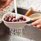 MHome Droplet Compact Colander – Folding Handles, Easy-Pour Corners