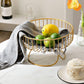 MHOME Metal Fruit Bowl Wrought Iron Basket Modern Kitchen Storage