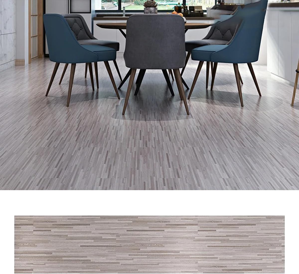 36PCS Self-Adhesive Vinyl Floor Tiles Wood Look Waterproof 91.4×15.2cm