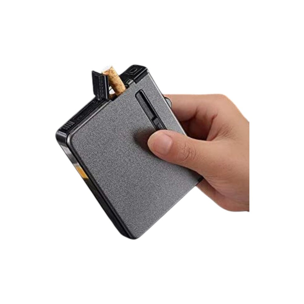 Portable Metal Cigarette Case With Built-In Windproof Lighter