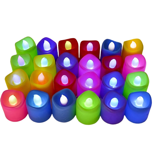 24PCs Plastic Flameless and Smokeless Battery Operated Candle