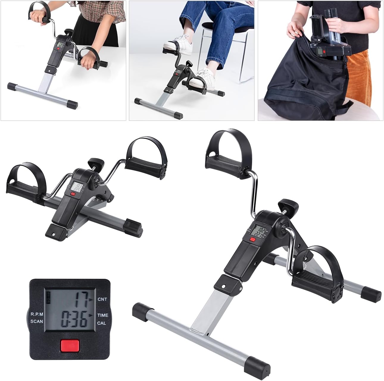 MSportz Mini Pedal Exerciser – Portable Home Fitness Cycle with LCD Display