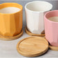6-Piece Round Wooden Coaster Set – 10cm Bamboo Drink Coasters for Coffee Tables, Mugs & Small Plants