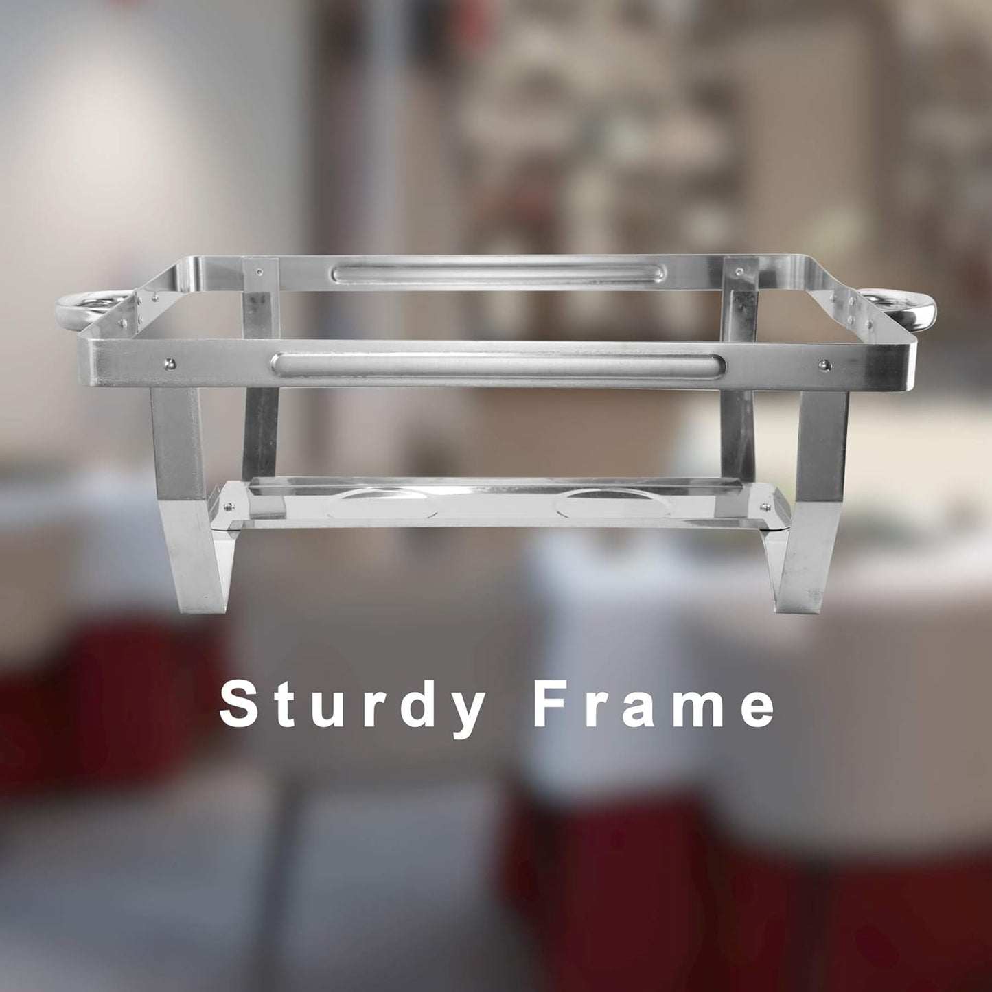 Stainless Steel Chafing Dish 10L – Single Tray Buffet Warmer with Lid, Frame & 2 Fuel Holders