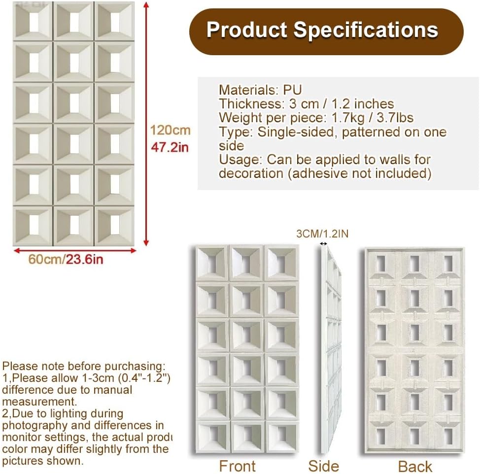MHome PU Artificial Stone Hollow-out 3D Wall Panels