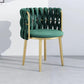MFurn Braided Velvet Dining Chair with Gold Metal Frame