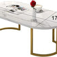 Modern Oval Faux Marble Coffee Table with Gold Metal Frame