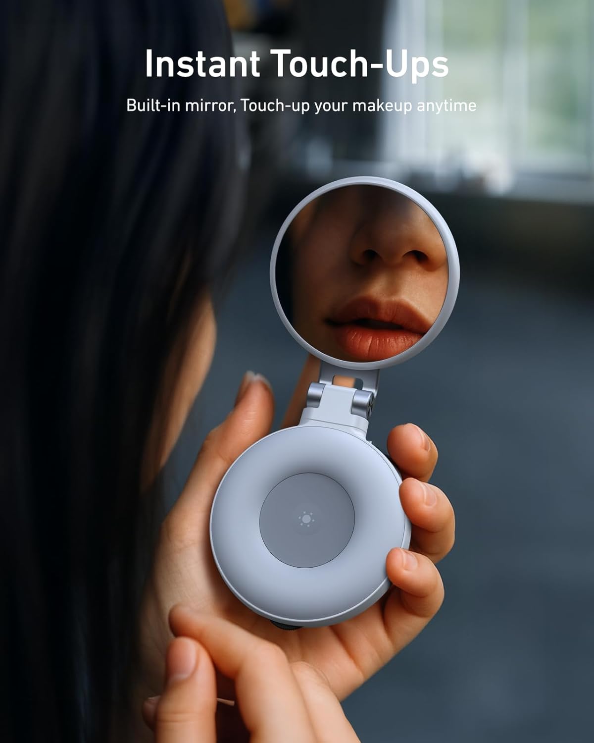 TELESIN Magnetic Selfie Light with Mirror – 360° LED Fill Light for Phones