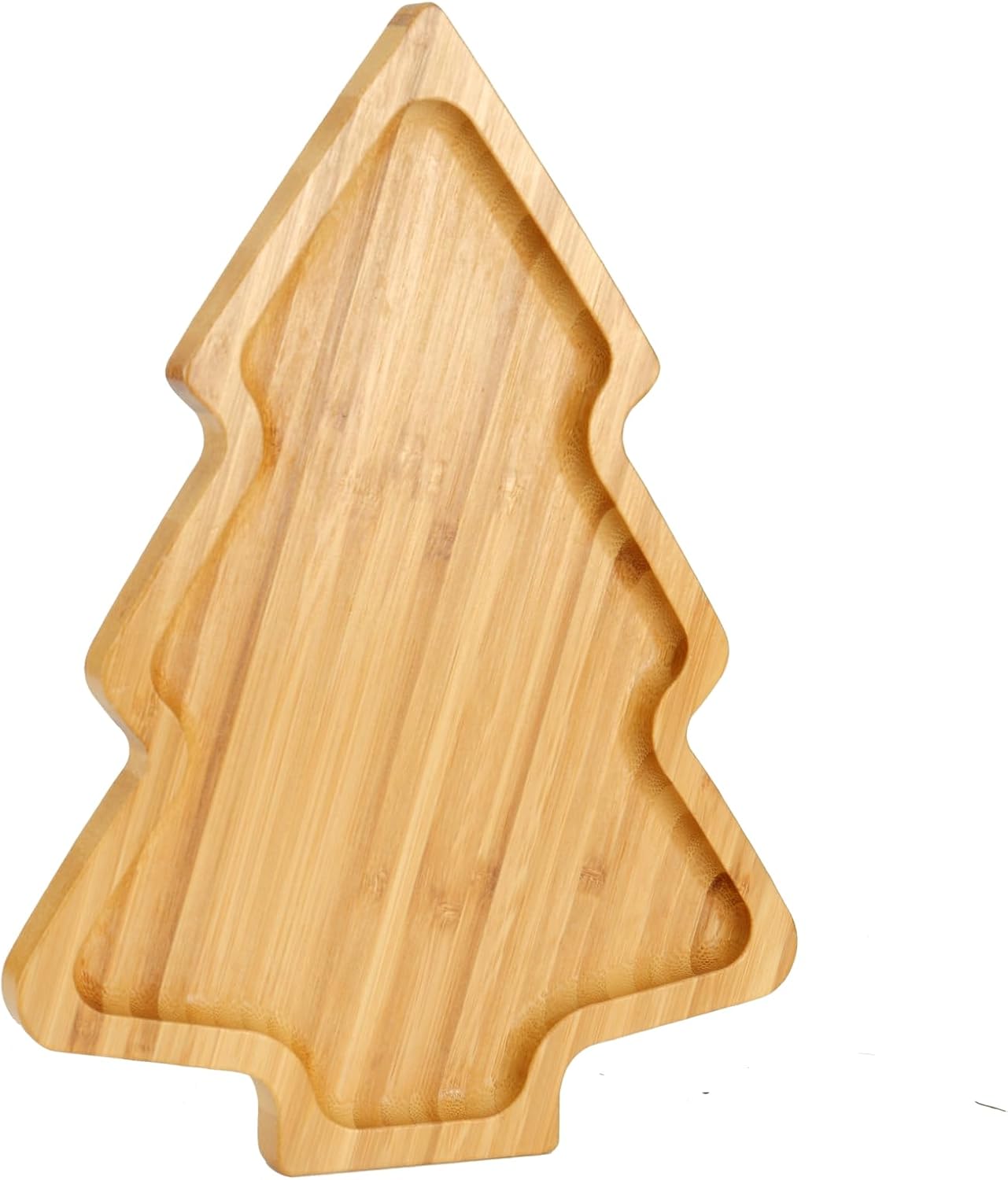 MHome Bamboo Christmas Tree Wooden Serving Platter