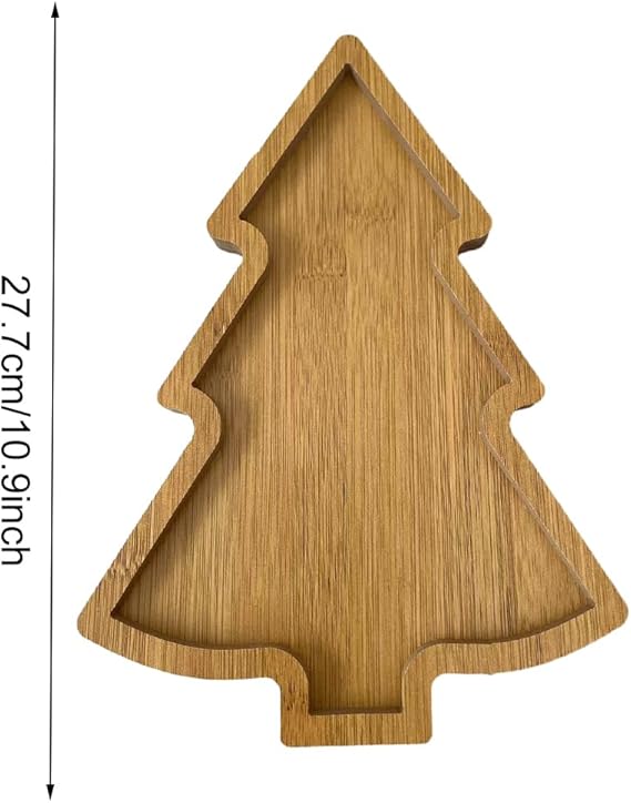 Santa Tree Shape Plate for Food Appetizers Desserts
