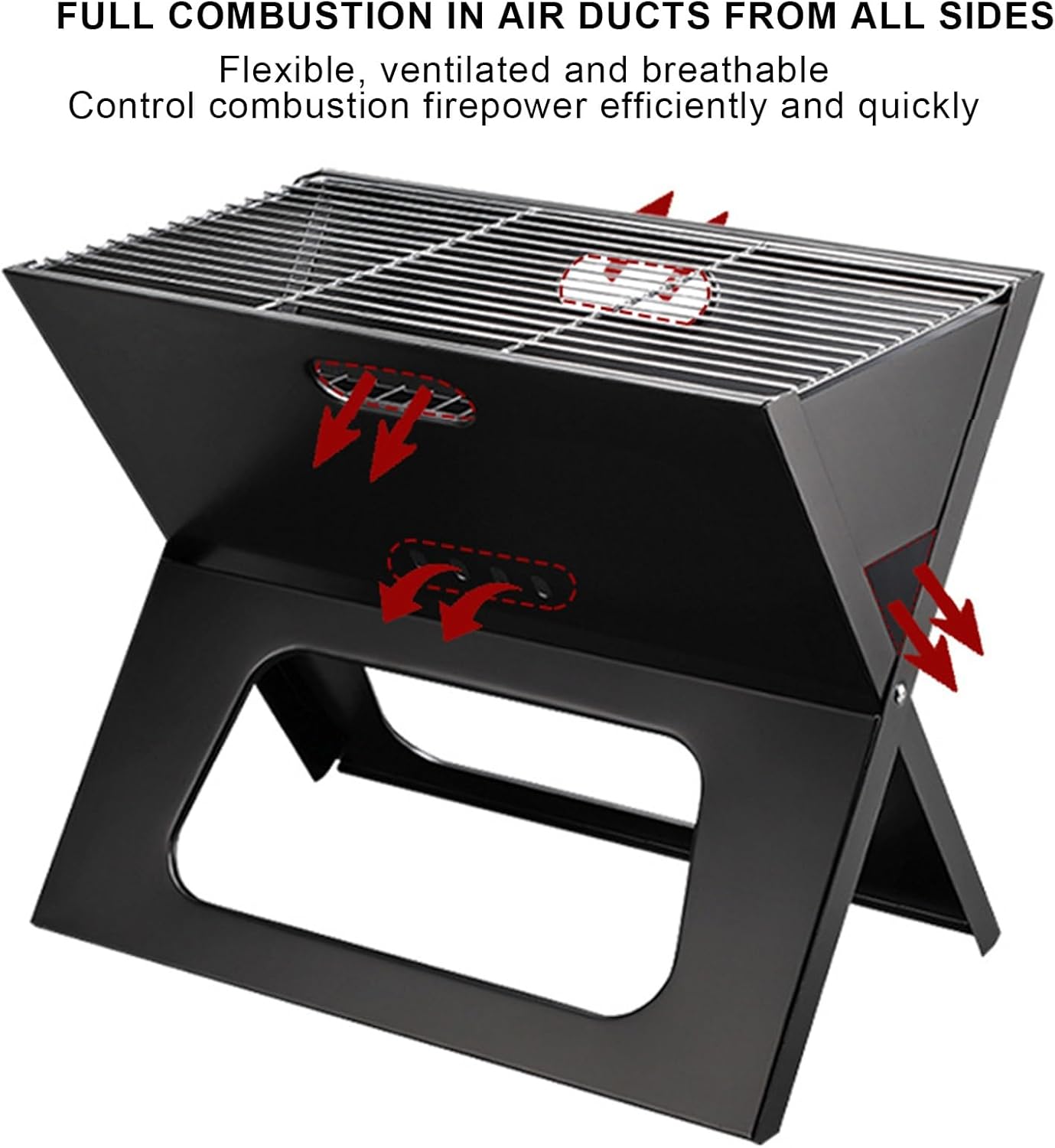 MHome Portable Outdoor Fire Pit & Folding Charcoal Grill – Stainless Steel Mini BBQ for Camping, Travel & Picnics