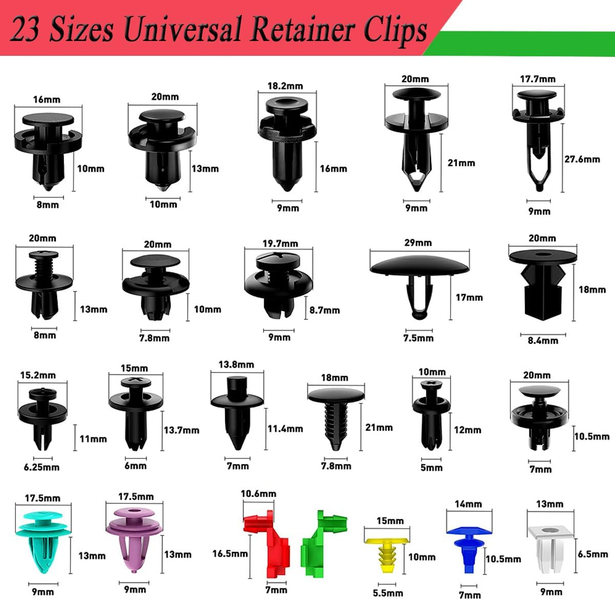 725Pcs Car Retainer Clip & Trim Removal Kit