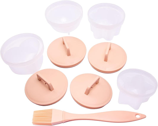 Egg Poacher Cups – 4 Pcs Reusable Egg Molds with Lid & Oil Brush