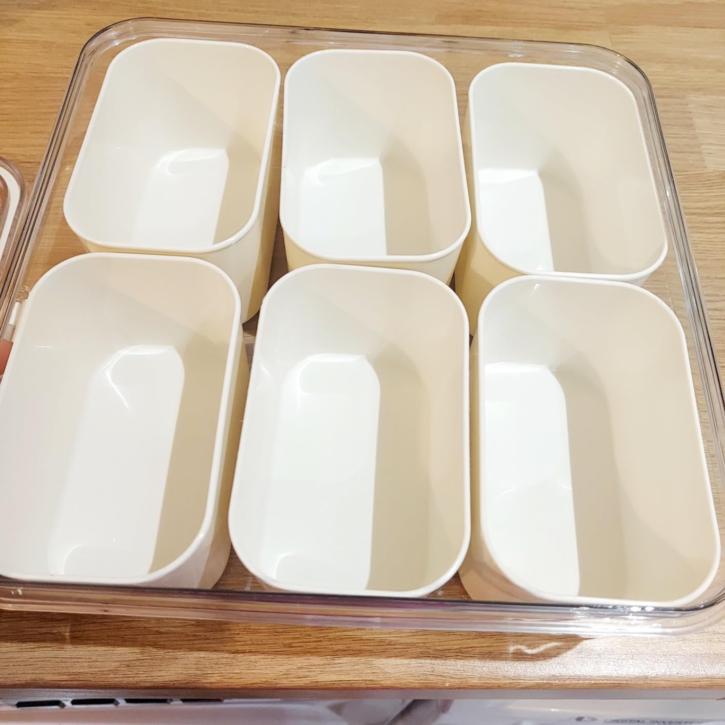 MHome 6 & 9-Compartment Divided Clear Snack Box with Lid & Handle