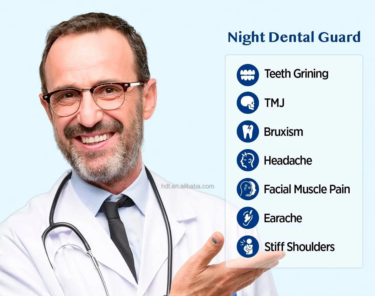 New Anti-snore Mouthguard, Adjustable Anti-snoring Mouthpiece, Night Time Teeth Mouthguard Bruxism Sleeping Bite Guard.