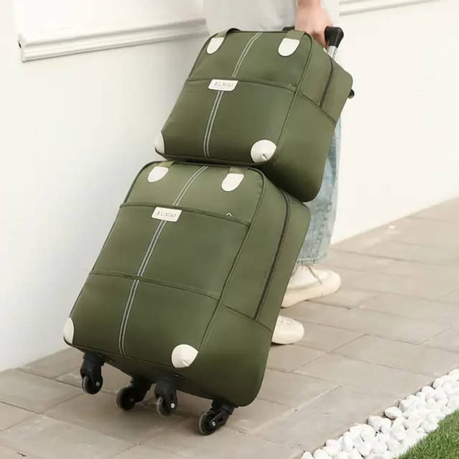 Two-Piece Oxford Cloth Travel Trolley Bag - Various Colours