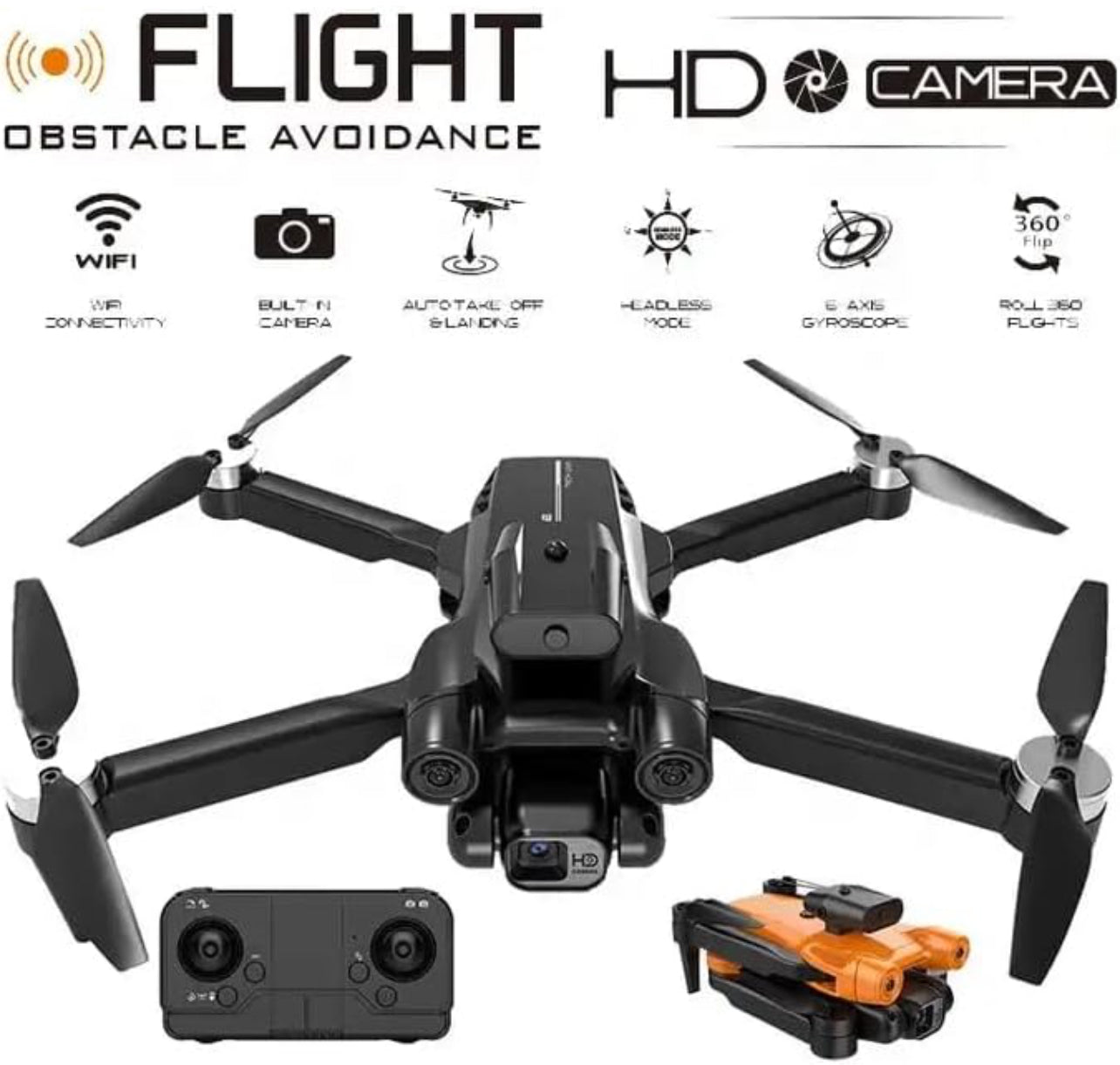 New Folding Drone Comprehensive Obstacle Avoidance High Definition Aerial Photography Quadcopter Remote Control Aircraft Toy 4K Dual HD Camera