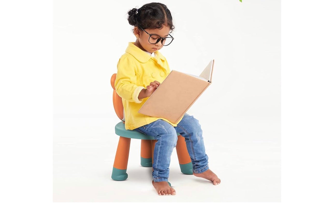 Teddy Baby Chair for Kids Study Table Chair with Non-Slip Base & High Backrest | Booster Seat for Baby | Home School Kids Chair for Baby Toddlers 1 to 5 Years Boys Girls