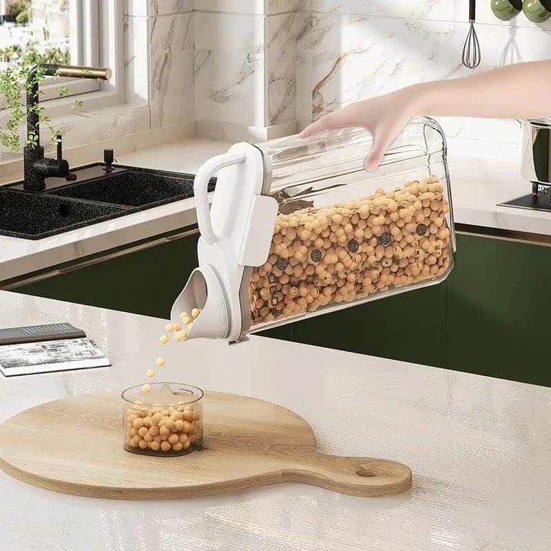 Multi-Purpose Food Storage Container with Pouring Spout & Measuring Cup