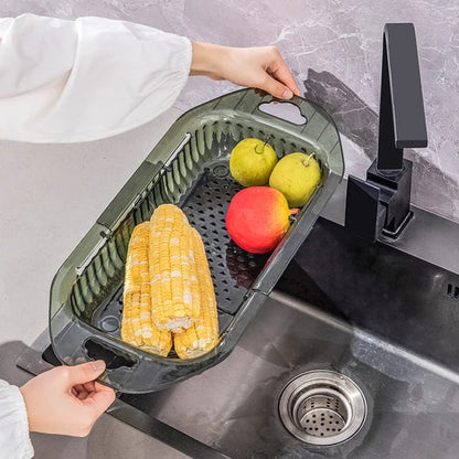 Telescopic Sink Drain Basket, Length Adjustable Sink Holder Sink Organizer,drainer Net Basket For Kitchen.