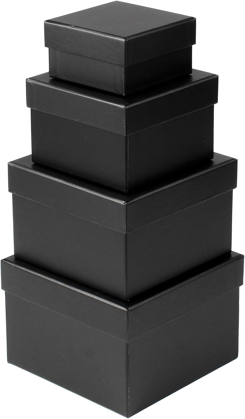 4pc Set Square Nesting Gift Boxes with Lids