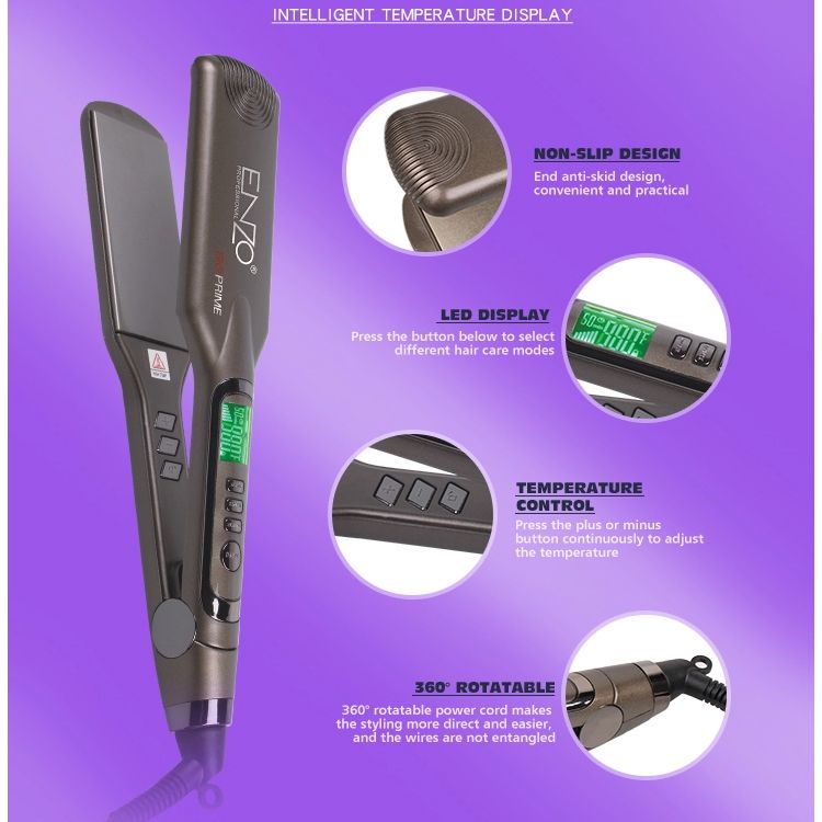 Enzo Hair Straightener - Latest Design Flat Iron Keratin with LCD