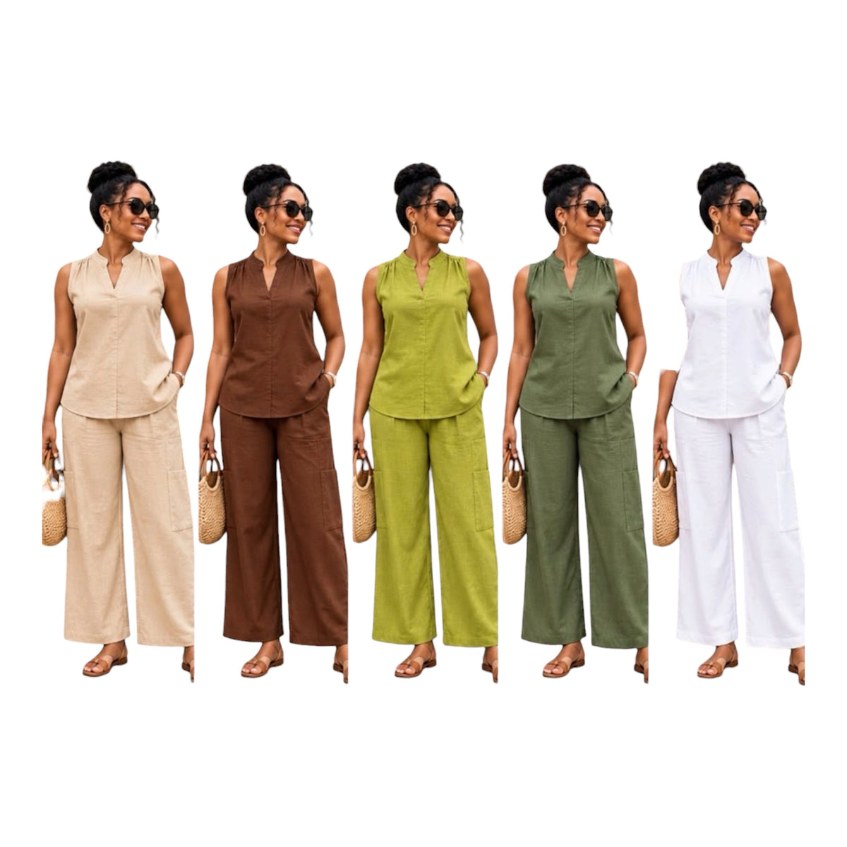Ladies SummerCasual Two-Piece Set-Various Colours
