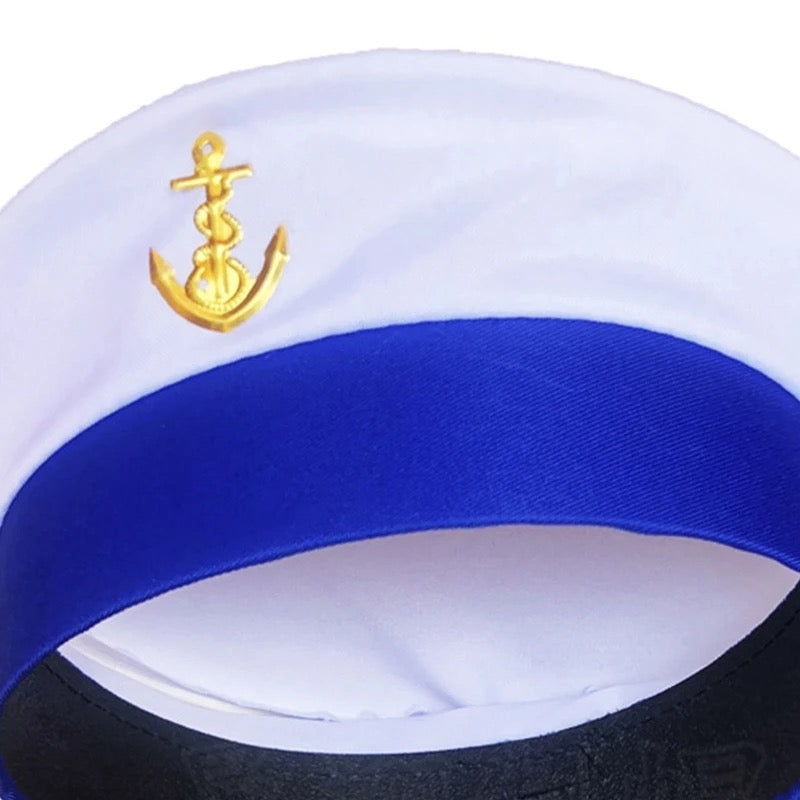 Sailor Hat Yacht Captain Hat Navy Marine Hat Adjustable Sailor Captain Costume Men Boat Navy Hat for Adult Kid Men Women