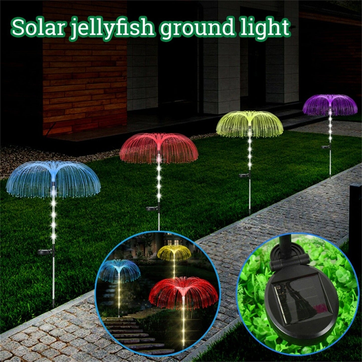 MHome Solar Garden Jellyfish Light 4-Pack – 7-Color Changing Outdoor Lights