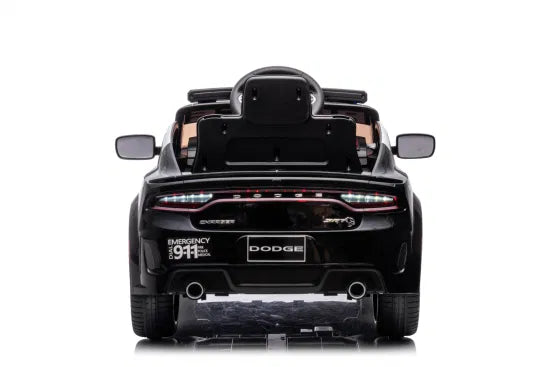 Licensed Dodge Charger 12V Ride-On Police Car with Speeds and Bluetooth