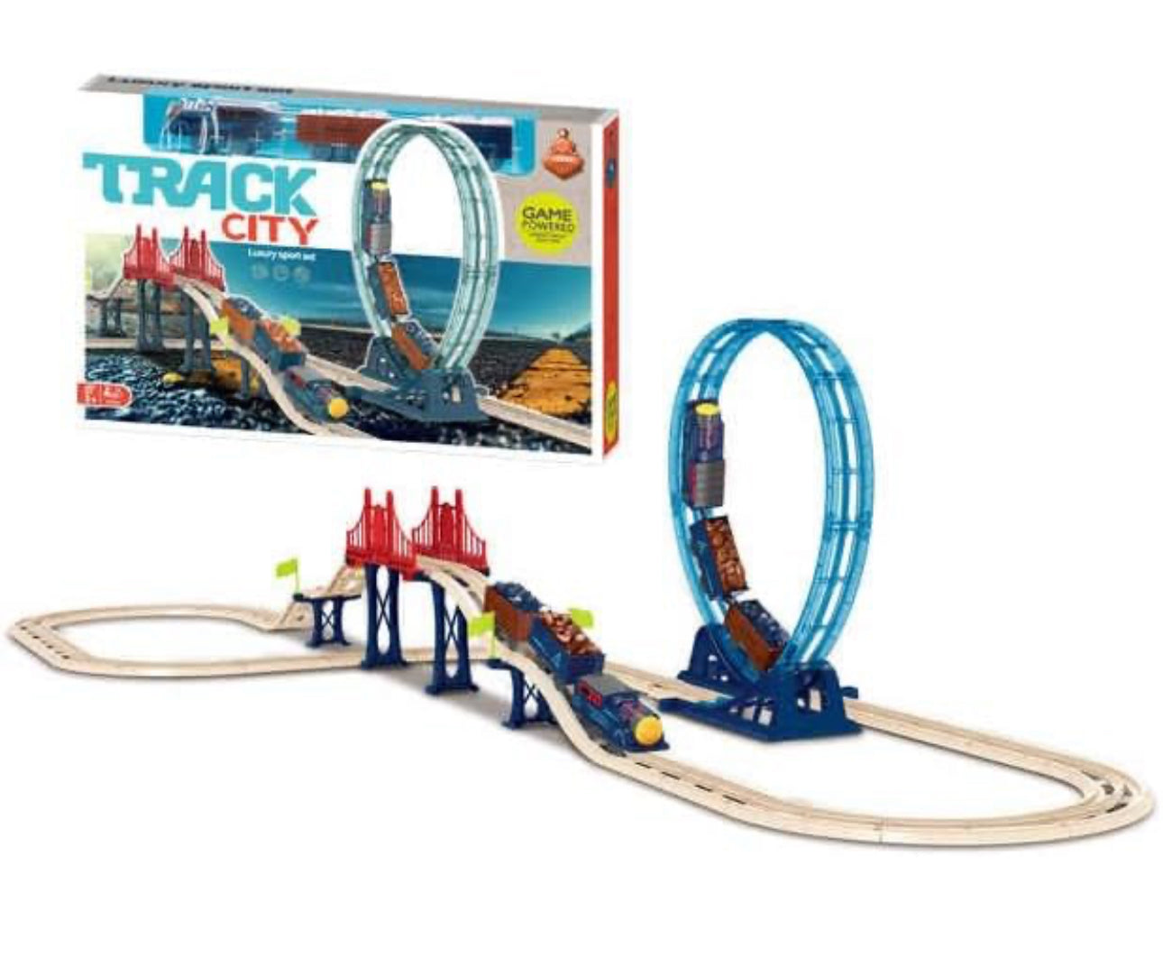 New Kids Game Plastic Racing Car Railway Slot Toys Easy Building DIY Car Track Toy for Kids Boys Girls Track City (54 Pcs), Multicolor